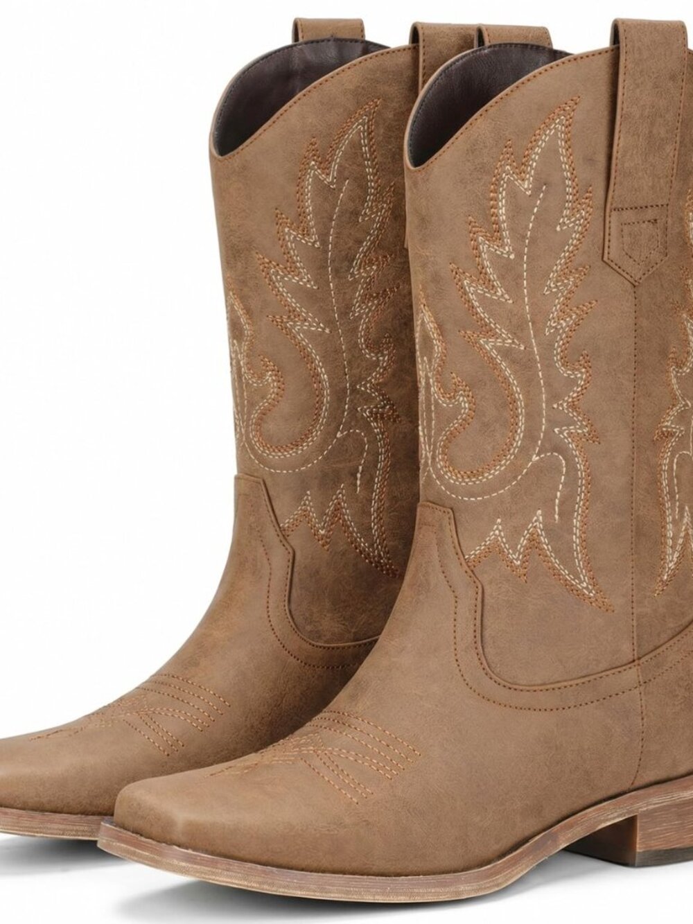Square Toe Cowboy Boots for Women - Mid Calf Western Cowgirl Boots